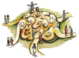 Picture of Brain with Many People's Input
